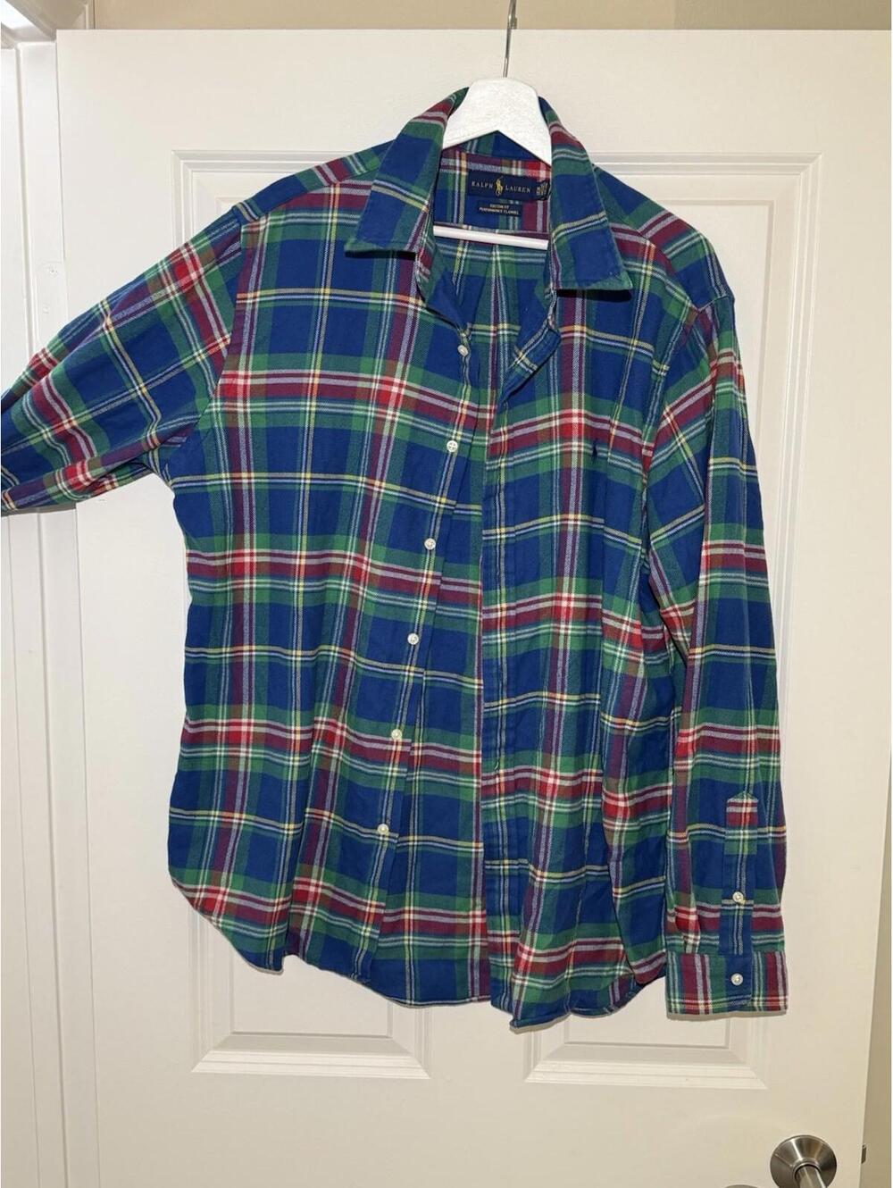 Ralph Lauren Custom Fit Performance Flannel Shirt XL TG Plaid Long Sleeve
